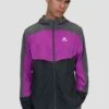 Breeze 2.0 Windbreaker - Cement Grey/Electric Purple/Asphalt -MONTIREX CLOHTING SALE BREEZE 2.0 WINDBREAKER CASTLEROCK PURPLE CACTUS FLOWER ASPHALT Close Front