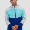 Breeze 2.0 Windbreaker - Light Smoke Grey/Neon Sky/Marine Blue -MONTIREX CLOHTING SALE BREEZE 2.0 WINDBREAKER MICROCHIP BLUEFISH SODALITE BLUE Close Front