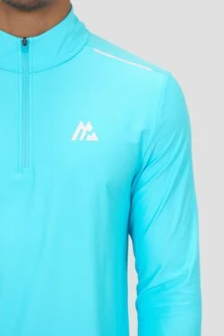 Charge 2.0 1/4 Zip - Neon Sky -MONTIREX CLOHTING SALE CHARGE 2.0 1 4 ZIP BLUEFISH Logo Detail inc Zipv3