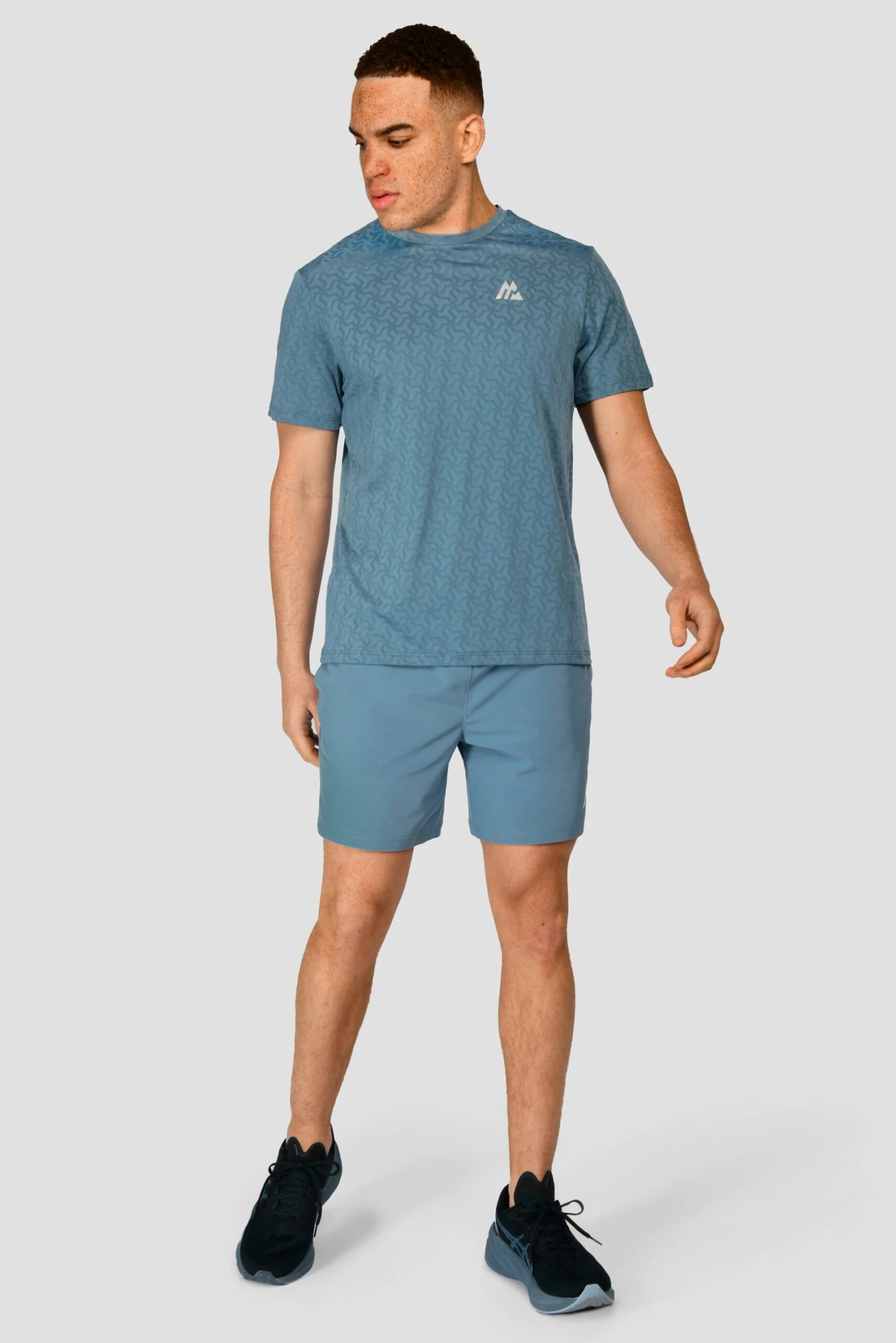 Crux Knit T-Shirt - Steel Blue Crux Knit T-Shirt - Steel Blue -MONTIREX CLOHTING SALE CRUX KNIT TEE STEEL BLUE front scaled