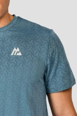 Crux Knit T-Shirt - Steel Blue 6 Crux Knit T-Shirt - Steel Blue -MONTIREX CLOHTING SALE CRUX KNIT TEE STEEL BLUE logo detail