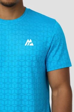 Cube T-Shirt - Maya Blue -MONTIREX CLOHTING SALE CUBE T SHIRT ATMOIC BLUE LOGO
