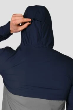 Curve 2.0 Jacket - Midnight Blue/Dark Slate Grey -MONTIREX CLOHTING SALE CURVE 2.0 JACKET MIDNIGHTBLUE SLATEGREY BACK HOODDETAIL