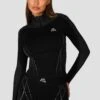 Contour Seamless 1/4 Zip - Black/Platinum Grey 2 Contour Seamless 1/4 Zip - Black/Platinum Grey -MONTIREX CLOHTING SALE ContourSeamless1 4Zip Black PlatinumGrey CloseFront