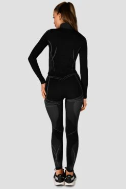 Contour Seamless 1/4 Zip - Black/Platinum Grey 4 Contour Seamless 1/4 Zip - Black/Platinum Grey -MONTIREX CLOHTING SALE ContourSeamless1 4Zip Black PlatinumGrey FullBack