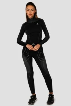Contour Seamless 1/4 Zip - Black/Platinum Grey 3 Contour Seamless 1/4 Zip - Black/Platinum Grey -MONTIREX CLOHTING SALE ContourSeamless1 4Zip Black PlatinumGrey FullFront