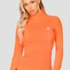 Energy 1/4 Zip - Shocking Orange -MONTIREX CLOHTING SALE ENERGY1 4ZIP SafetyOrange closefront