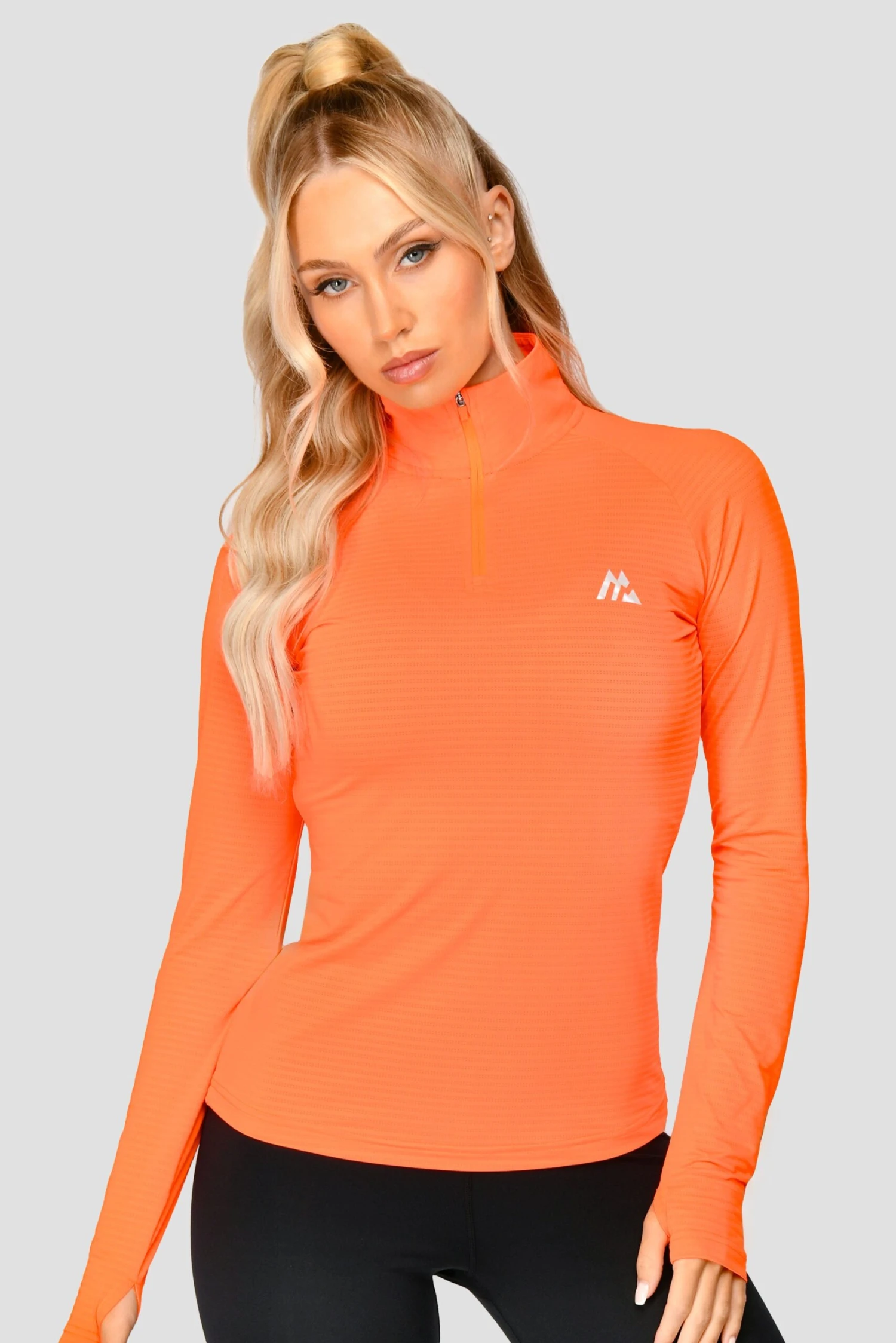 Energy 1/4 Zip - Shocking Orange Energy 1/4 Zip - Shocking Orange -MONTIREX CLOHTING SALE ENERGY1 4ZIP SafetyOrange closefront scaled
