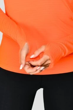 Energy 1/4 Zip - Shocking Orange 7 Energy 1/4 Zip - Shocking Orange -MONTIREX CLOHTING SALE ENERGY1 4ZIP SafetyOrange sleevedetail