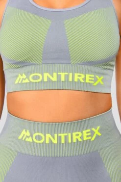 Energy 2.0 Seamless Bra Top - Cadet Grey/OG Neon -MONTIREX CLOHTING SALE ENERGY2.0SEAMLESSBRATOP TRADEWINDS SAFETYYELLOW close