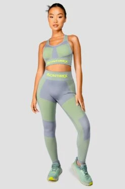 Energy 2.0 Seamless Bra Top - Cadet Grey/OG Neon -MONTIREX CLOHTING SALE ENERGY2.0SEAMLESSBRATOP TRADEWINDS SAFETYYELLOW front