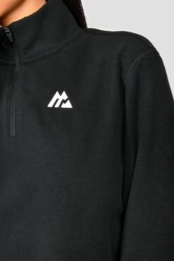Everest Oversized Polar Fleece 1/4 Zip - Black -MONTIREX CLOHTING SALE EVERESTOVERSIZEDPOLARFLEECE1 4ZIP Black close