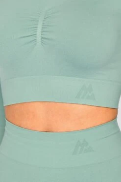 Evolve Seamless Crop - Jade 6 Evolve Seamless Crop - Jade -MONTIREX CLOHTING SALE EVOLVECORESEAMLESSLSCROP Jade close