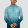Vector Seamless 1/4 Zip - Aqua/Navy