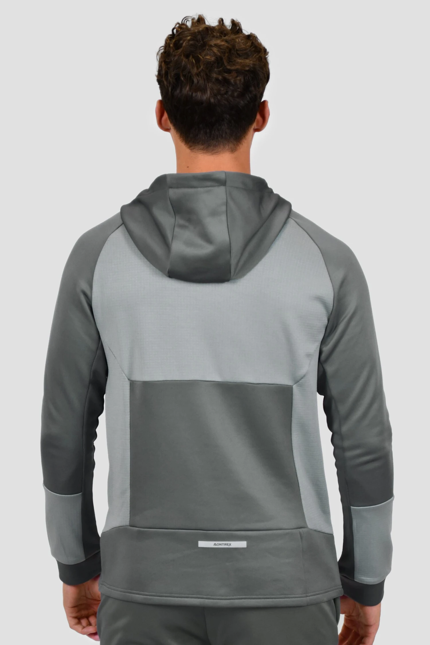 Flex Gridded Hood - Cement Grey/Platinum Grey Flex Gridded Hood - Cement Grey/Platinum Grey -MONTIREX CLOHTING SALE FLEX GRIDDED HOOD CEMENT GREY PLATINUM GREY back scaled