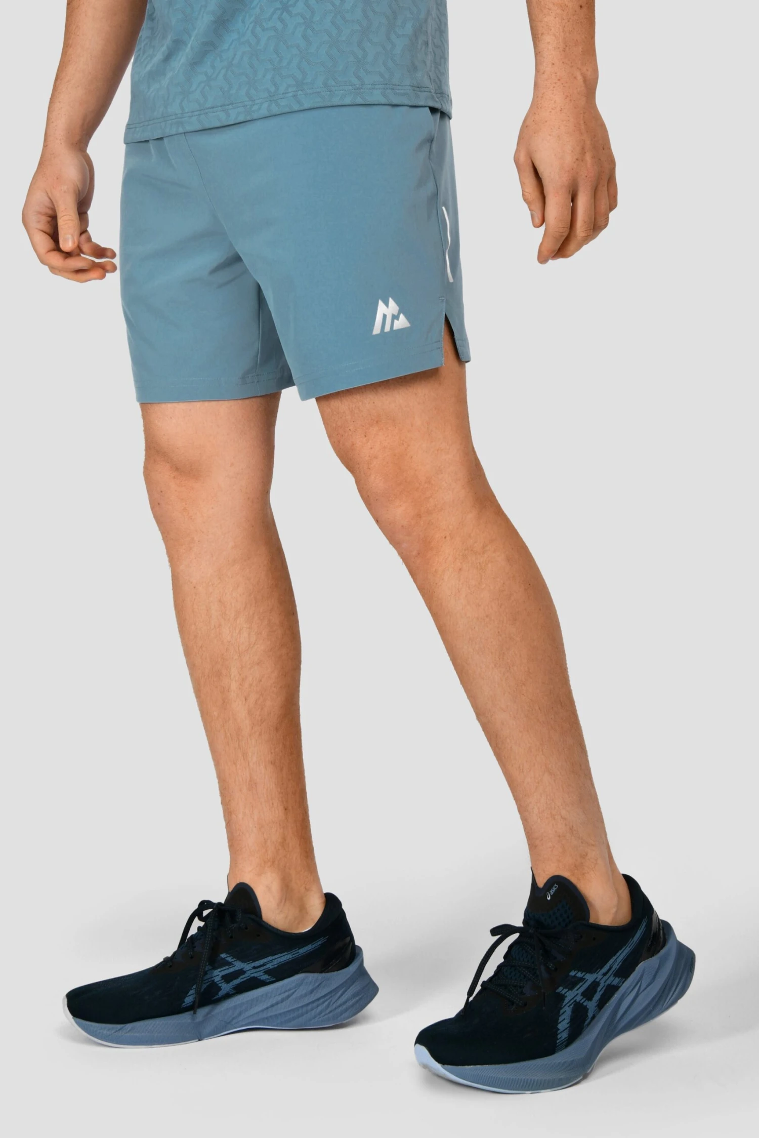 Fly 2.0 Short - Steel Blue Fly 2.0 Short - Steel Blue -MONTIREX CLOHTING SALE FLY SHORT STEEL BLUE side logo scaled