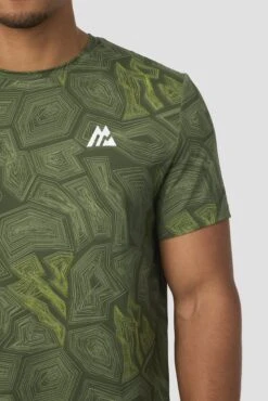 Geo M Print T-Shirt - Elm 8 Geo M Print T-Shirt - Elm -MONTIREX CLOHTING SALE GEO M PRINT SHIRT GREEN 5