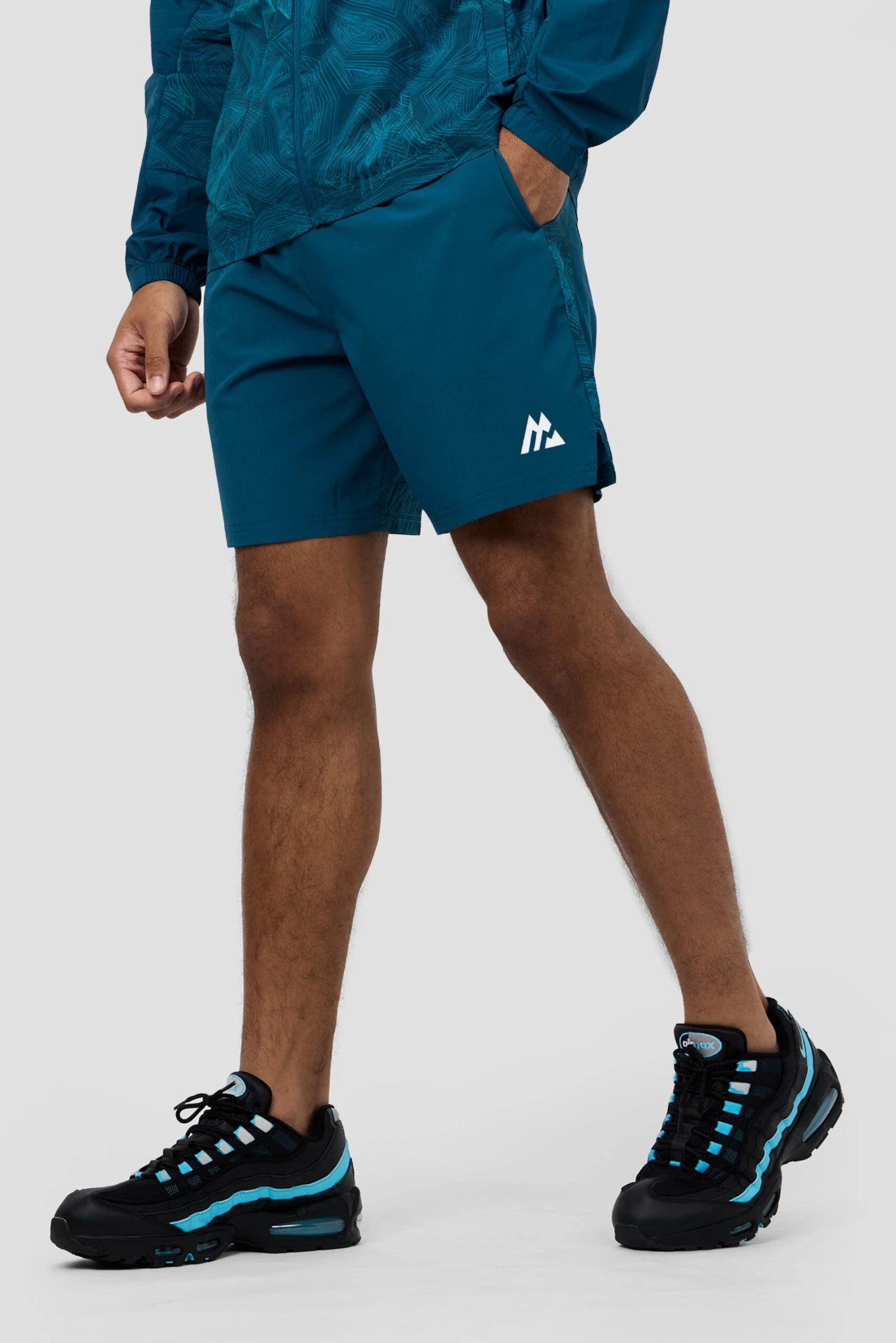 Geo M Print Short - Abyssal Geo M Print Short - Abyssal -MONTIREX CLOHTING SALE GEO M PRINT SHORT SAILOR BLUE LOGO SIDE scaled