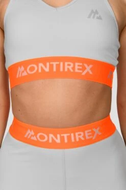 Icon Contrast Bra Top - Light Smoke Grey/Safety Orange -MONTIREX CLOHTING SALE ICON CONTRAST BRA TOP LIGHT SMOKE GREY SAFETY ORANGE close