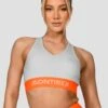 Icon Contrast Bra Top - Light Smoke Grey/Safety Orange -MONTIREX CLOHTING SALE ICON CONTRAST BRA TOP LIGHT SMOKE GREY SAFETY ORANGE close front