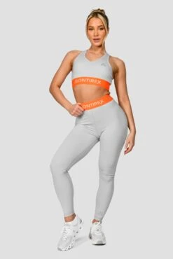 Icon Contrast Bra Top - Light Smoke Grey/Safety Orange -MONTIREX CLOHTING SALE ICON CONTRAST BRA TOP LIGHT SMOKE GREY SAFETY ORANGE front