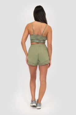 Icon Lite Bra - Khaki Multi -MONTIREX CLOHTING SALE ICON LITE BRA OIL GREEN FOUR LEAF CLOVER TEA Full Back