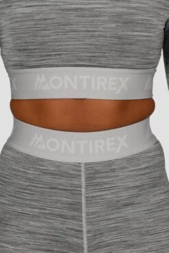 Icon Lite Long Sleeve Crop Top - Basalt/Nocturnal/Storm -MONTIREX CLOHTING SALE ICON LITE LS CROP BASALT NOCTURNAL STORM band
