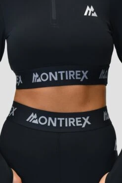 Icon 1/4 Zip - Black -MONTIREX CLOHTING SALE ICON1.4ZIPTOPBLACKbanddetail