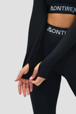 Icon 1/4 Zip - Black -MONTIREX CLOHTING SALE ICON1.4ZIPTOPBLACKsleevedetail