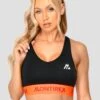 Icon Contrast Bra Top - Black/Safety Orange/Cardinal Red -MONTIREX CLOHTING SALE ICONCONTRASTBRATOP Black SafetyOrange CardinalRed closefront