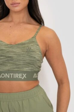 Icon Lite Bra - Khaki Multi -MONTIREX CLOHTING SALE ICON LITE BRA OIL GREEN FOUR LEAF CLOVER TEA Logo
