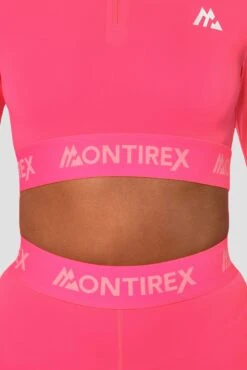Icon 1/4 Zip - Neon Pink -MONTIREX CLOHTING SALE Icon 1 4 Zip Top Neon Pink Close