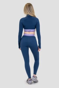 Icon Contrast 1/4 Zip - Agency/Occitania/Lavandula -MONTIREX CLOHTING SALE Icon Contrast 1 4 Zip Agency Occitania Lavandula full back