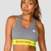 Icon Contrast Bra Top - Cadet Grey/OG Neon/Cardinal Red -MONTIREX CLOHTING SALE Icon Contrast Bra Top Cadet Grey OG Neon Cardinal Red close front