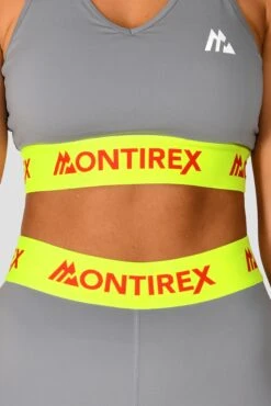 Icon Contrast Bra Top - Cadet Grey/OG Neon/Cardinal Red -MONTIREX CLOHTING SALE Icon Contrast Bra Top Cadet Grey OG Neon Cardinal Red detail