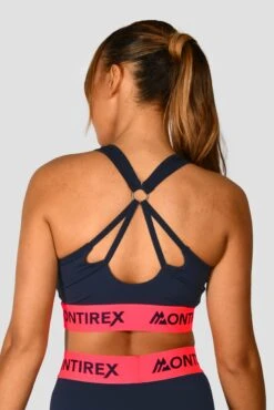 Icon Contrast Bra Top - Midnight Blue/Shocking Pink -MONTIREX CLOHTING SALE Icon Contrast Bra Top Midnight Blue Shocking Pink close back