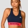 Icon Contrast Bra Top - Midnight Blue/Shocking Pink -MONTIREX CLOHTING SALE Icon Contrast Bra Top Midnight Blue Shocking Pink close front