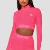 Icon 1/4 Zip - Neon Pink -MONTIREX CLOHTING SALE Icon1 4ZipTop NeonPink CloseFront2