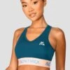 Icon Contrast Bra Top - Cruise/Apricot Cream/Moroccan Blue -MONTIREX CLOHTING SALE IconContrastBraTop Cruise ApricotCream MoroccanBlue closefront