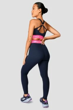 Icon Contrast Bra Top - Midnight Blue/Neon Pink/Capri -MONTIREX CLOHTING SALE IconContrastBraTop MidnightBlue NeonPink Capri back