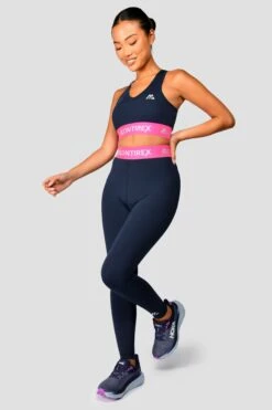 Icon Contrast Bra Top - Midnight Blue/Neon Pink/Capri -MONTIREX CLOHTING SALE IconContrastBraTop MidnightBlue NeonPink Capri front