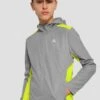 Junior Speed Windbreaker - Platinum Grey/Electric Lime -MONTIREX CLOHTING SALE JN FLY SHORT ELECTRIC LIME FRONT CLOSE