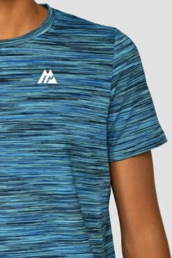 Junior Trail 2.0 T-Shirt - Navy/Neon Blue Multi -MONTIREX CLOHTING SALE JN TRAIL 2.0 TEE Blue Multi Close