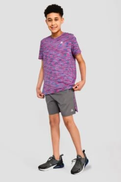 Junior Trail 2.0 T-Shirt - Navy/Pink 4 Junior Trail 2.0 T-Shirt - Navy/Pink -MONTIREX CLOHTING SALE JN TRAIL 2.0 TEE MIDNIGHT BLUE NEON BLUE NEON SKY SHOCKING PINK MAGENTA front