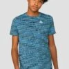 Junior Trail 2.0 T-Shirt - Navy/Neon Blue Multi -MONTIREX CLOHTING SALE JNTRAIL2.0TEE BlueMulti CloseFront
