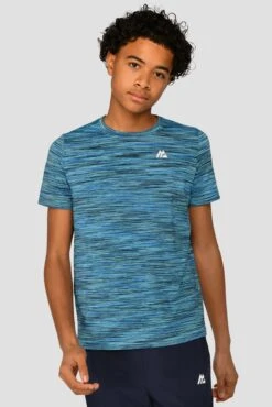 Junior Trail 2.0 T-Shirt - Navy/Neon Blue Multi