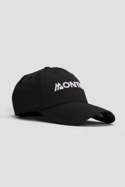 Boys Linear Cap - Black -MONTIREX CLOHTING SALE JUNIOR LINEAR CAP BLACK SIDE LOGO