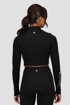 Limit 1/4 Zip - Black/Pearl Grey -MONTIREX CLOHTING SALE LIMIT 1 4 ZIP BLACK PEARL GREY close back