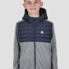 Boys Mesa Hybrid Jacket - Platinum Grey/Midnight Blue 2 Boys Mesa Hybrid Jacket - Platinum Grey/Midnight Blue -MONTIREX CLOHTING SALE MESA JACKET PLATINUM GREY MIDNIGHT BLUE close front