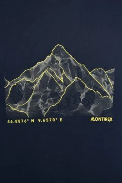 Junior Mountain Range 2.0 T-Shirt - Midnight Blue -MONTIREX CLOHTING SALE MOUNTAIN RANGE 2.0 TEE MIDNIGHT BLUE front detail